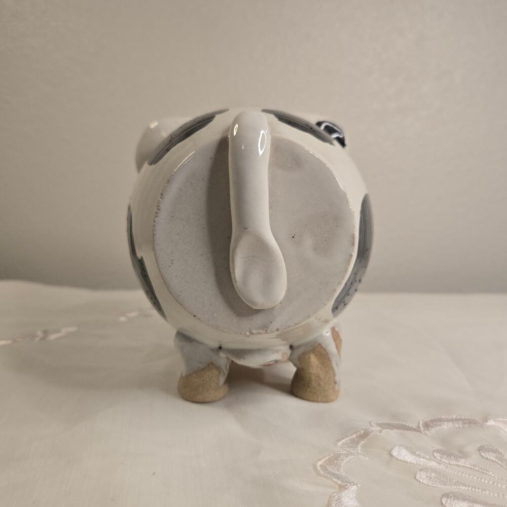Vintage Holstien Cow Piggy Bank Pottery Art Farmhouse Decor - Picture 6 of 11